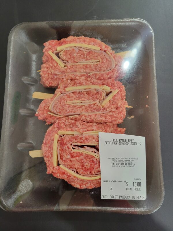 Beef Cheese and Ham Scrolls